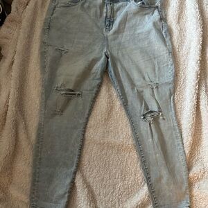American Eagle Outfitters Blue Skinny Jeans Distressed